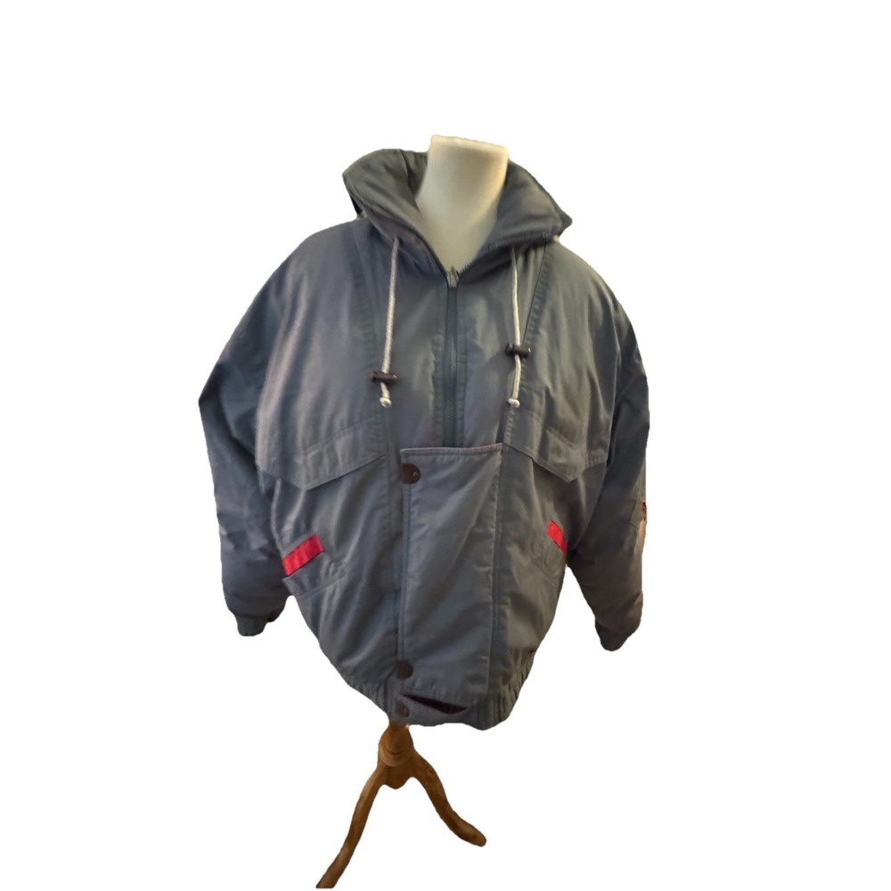 Vintage Men's Triple Fat Goose‎ Puffer Jacket Goose Down Gray/Red Large warm